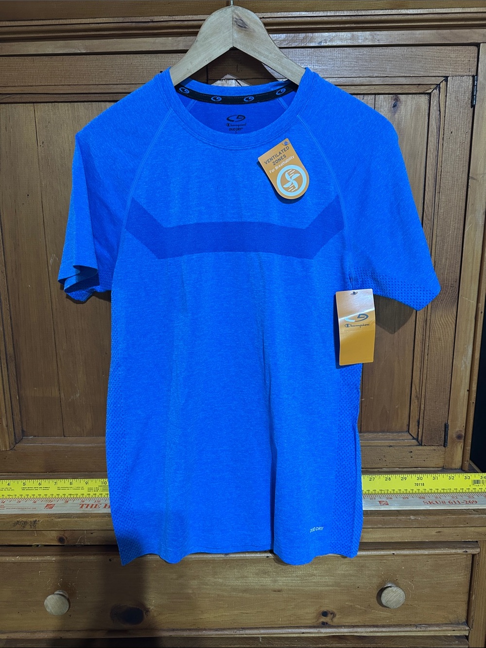Champion Duo Dry Men's Bright Blue Short Sleeve Athletic Tee